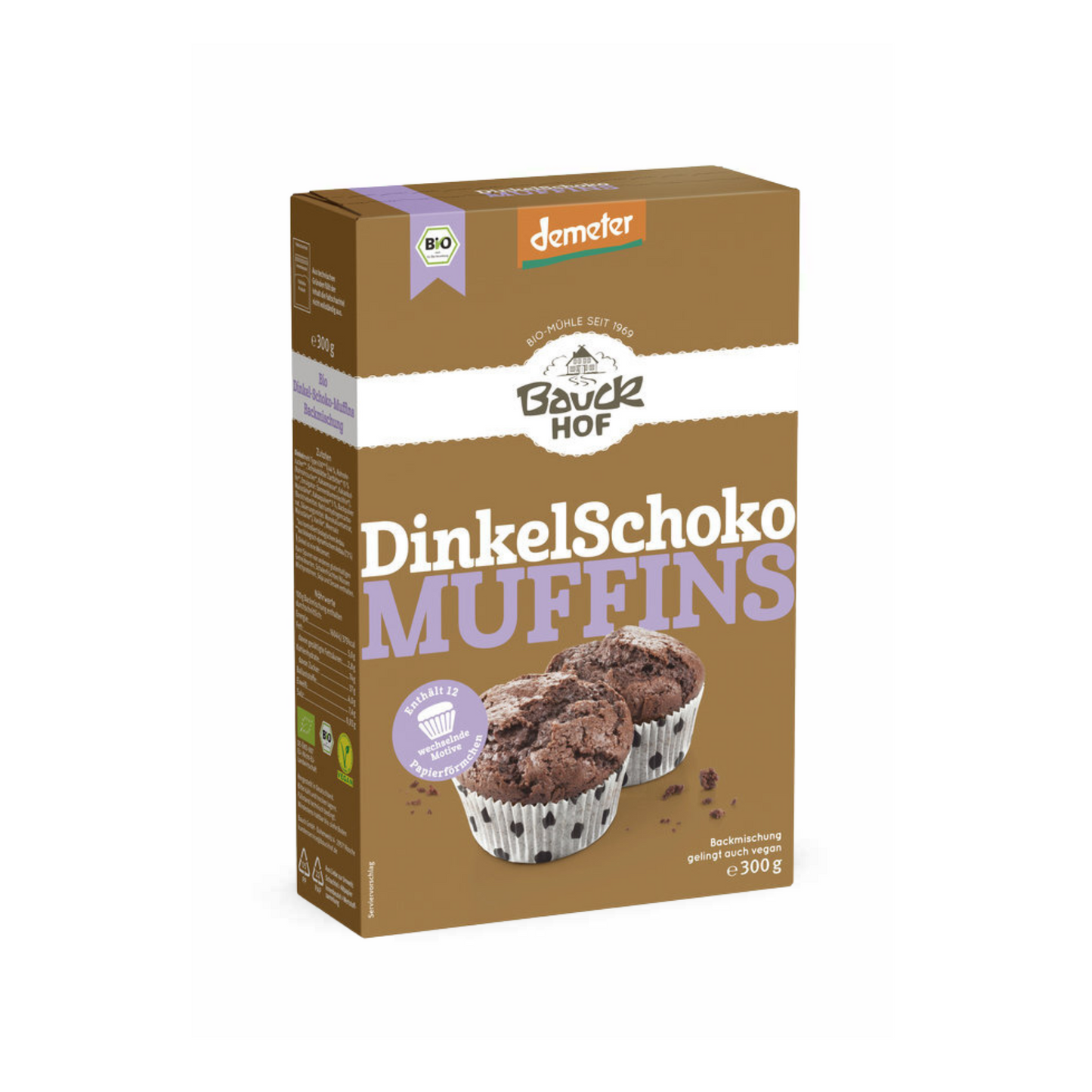 Demeter Bauckhof Mühle Dinkel Muffins Schoko 300g
