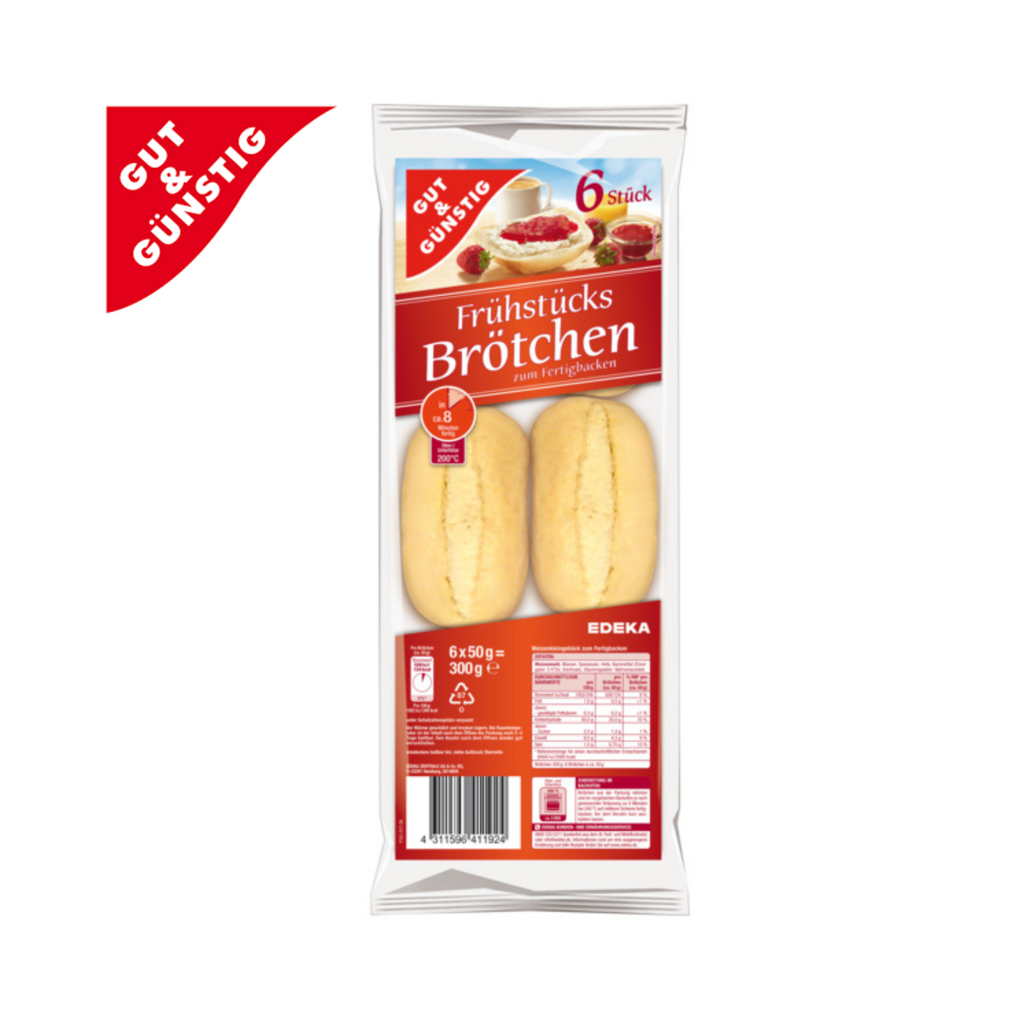 GUT&GÜNSTIG Frühstücks Brötchen 6ST 300g