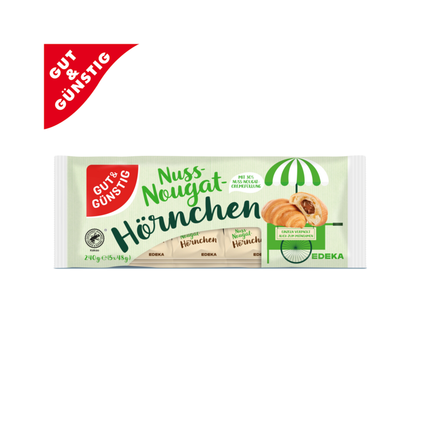 GUT&GÜNSTIG 5 Mini-Hörnchen Nuss-Nougat 240g