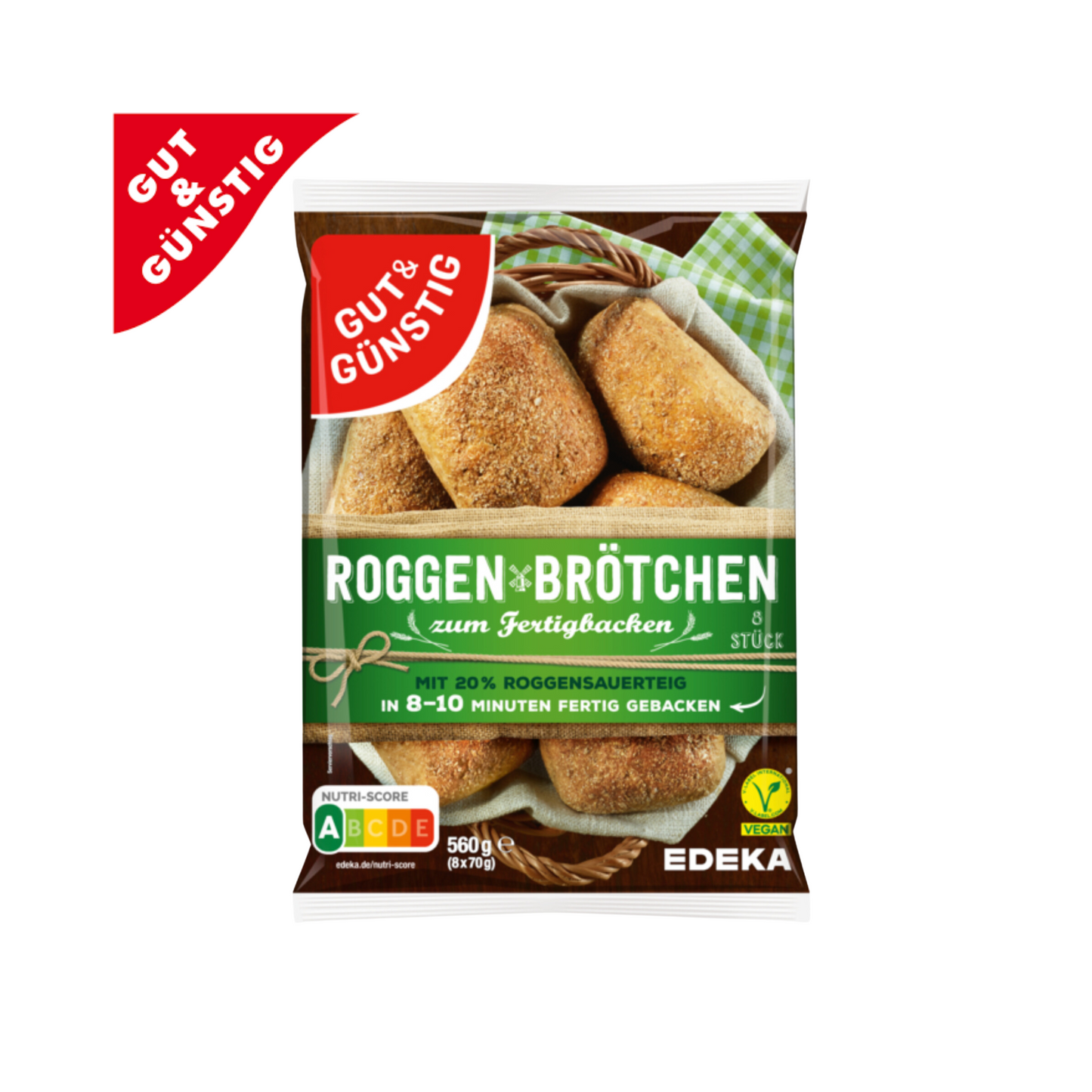 GUT&GÜNSTIG Roggen Brötchen 8ST 560g