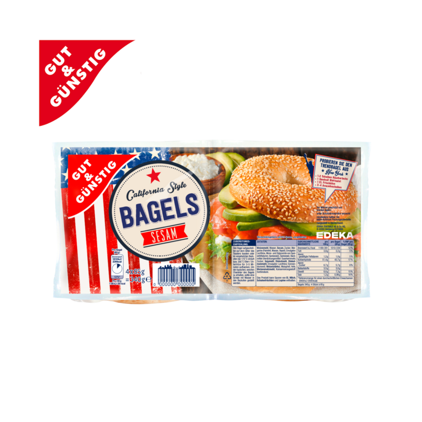 GUT&GÜNSTIG Bagels Sesam 340g