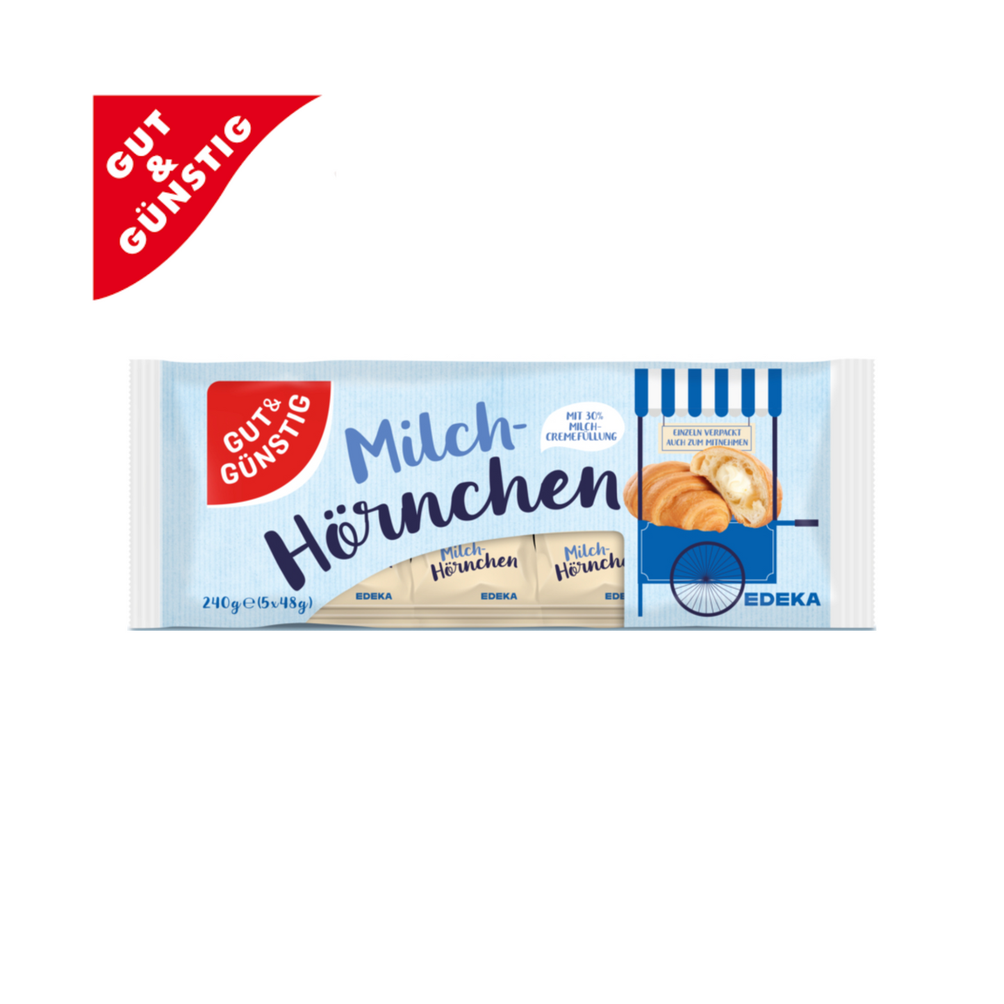 GUT&GÜNSTIG 5 Mini-Hörnchen Milchcreme 240g
