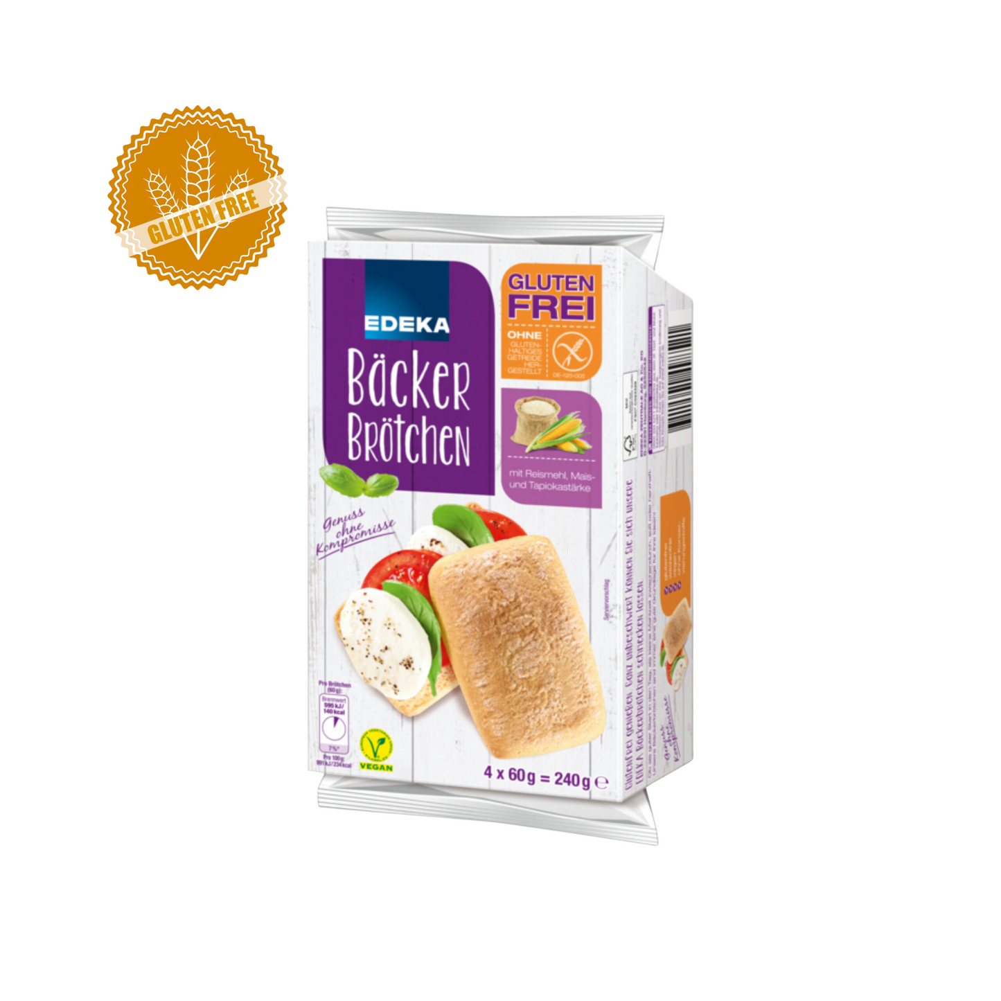 EDEKA Herzstücke Bäckerbrötchen glutenfrei 240g