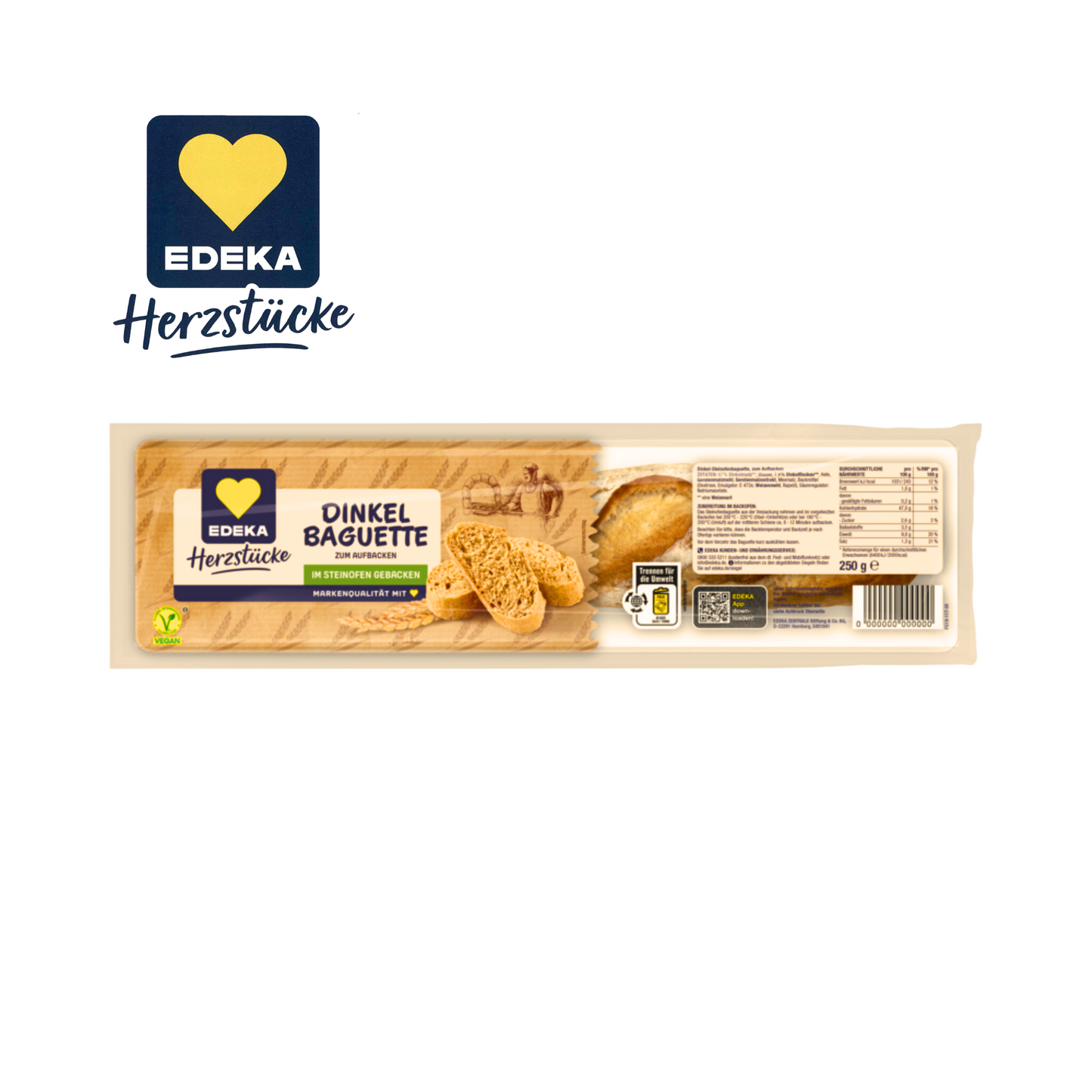 EDEKA Herzstücke Baguetterie Dinkel 250g