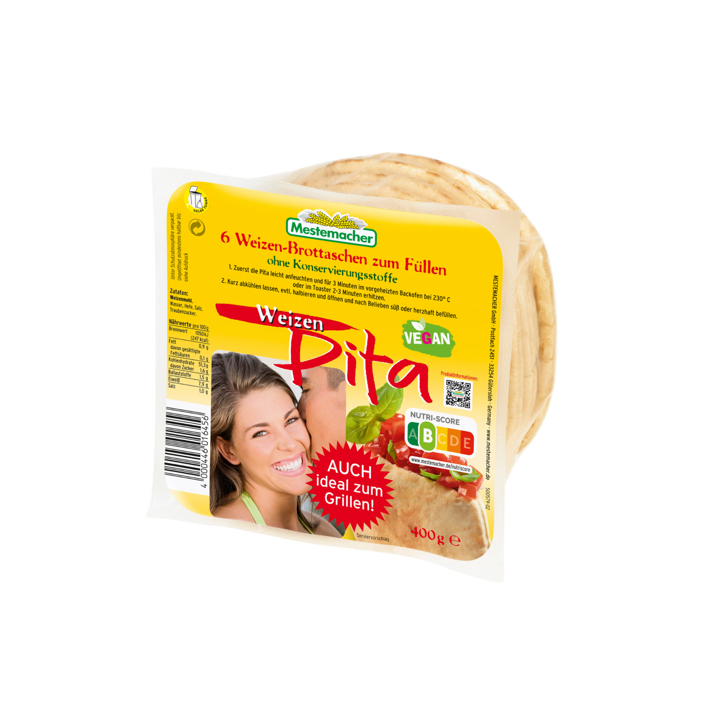Mestemacher Weizen-Pita 400g