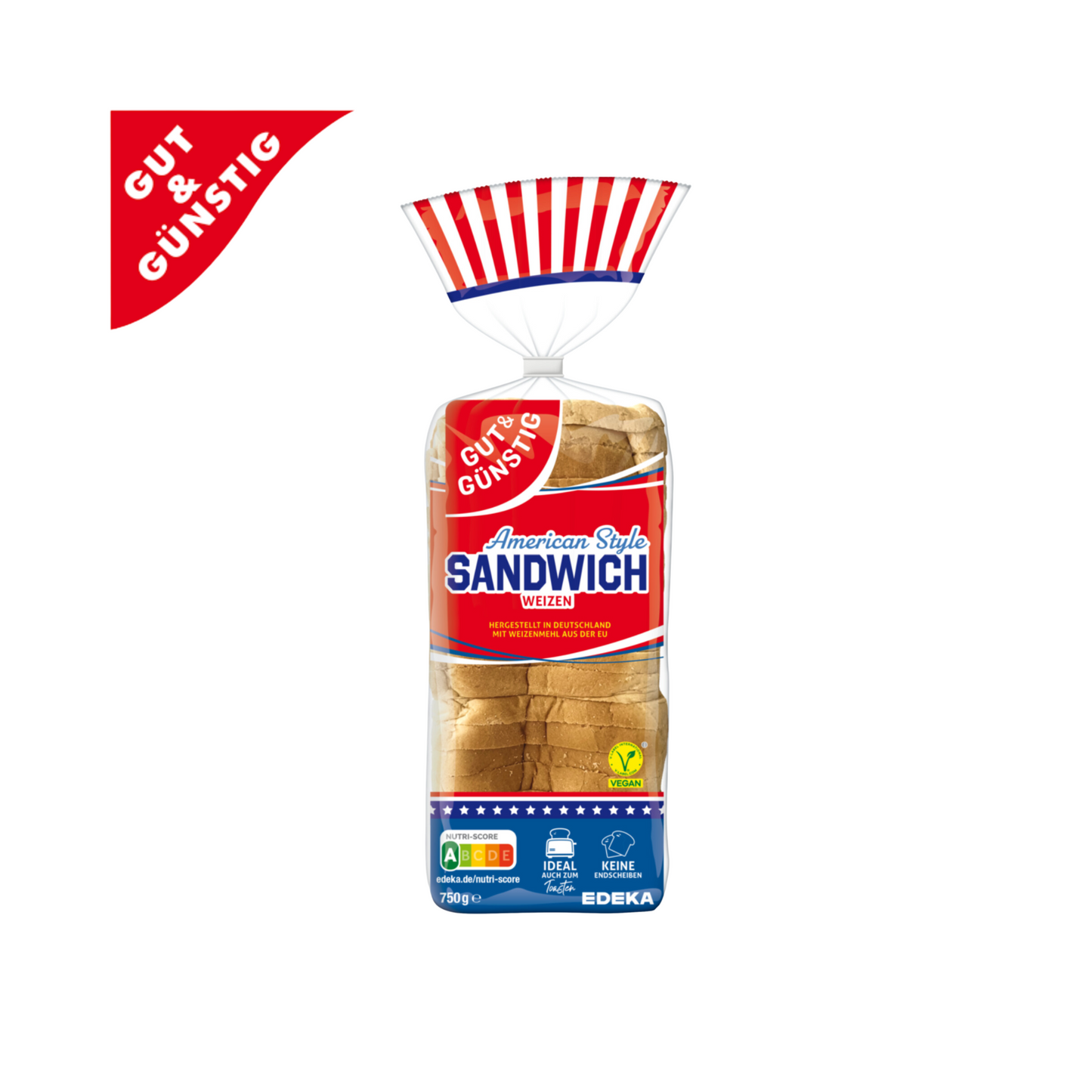 GUT&GÜNSTIG Sandwich Toast Weizen 750g