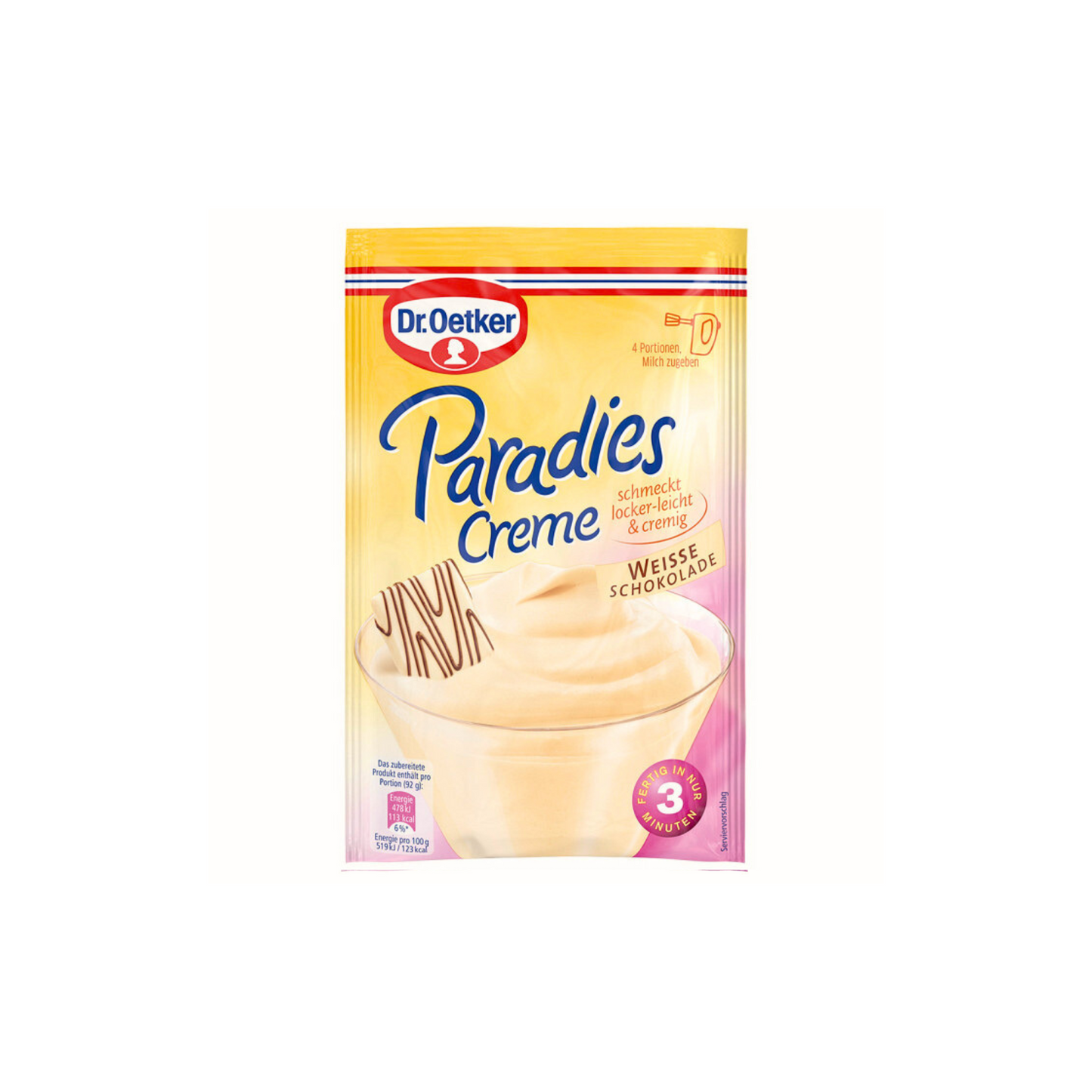 Dr.Oetker Paradies Creme Weiße Schokolade für 300ml 70g