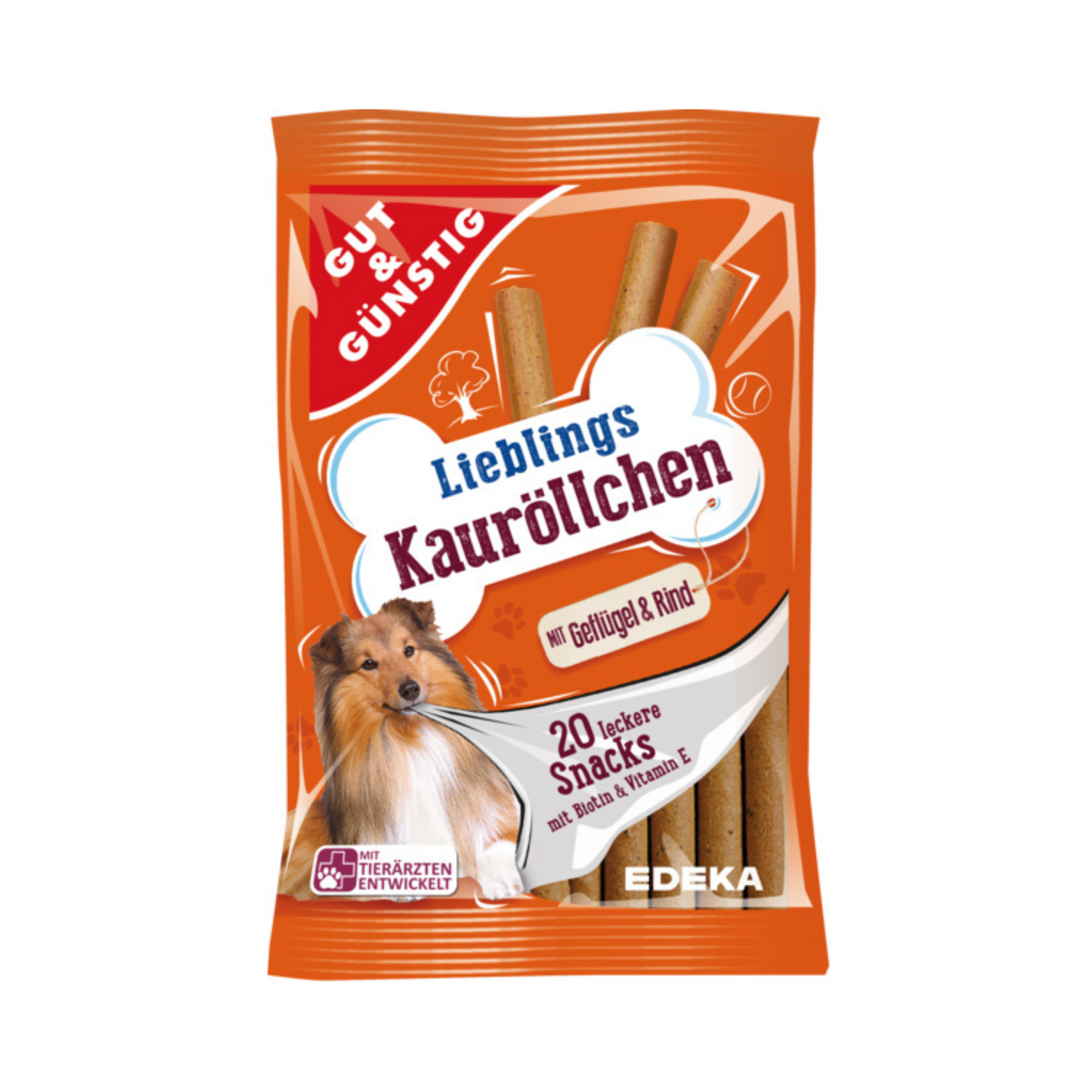GUT&GÜNSTIG Kauröllchen Rind+Geflügel 20ST 200g
