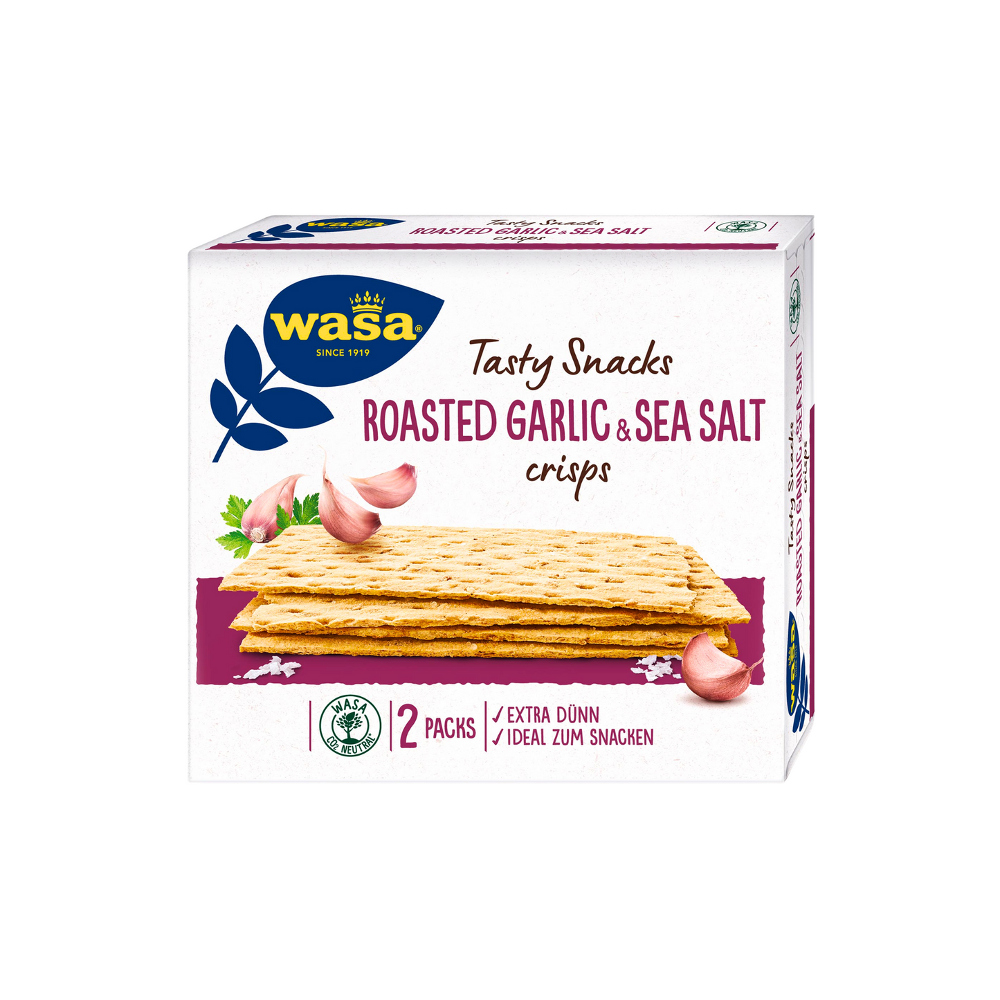 Wasa Tasty Snacks Roasted Garlic&Seasalt 190g