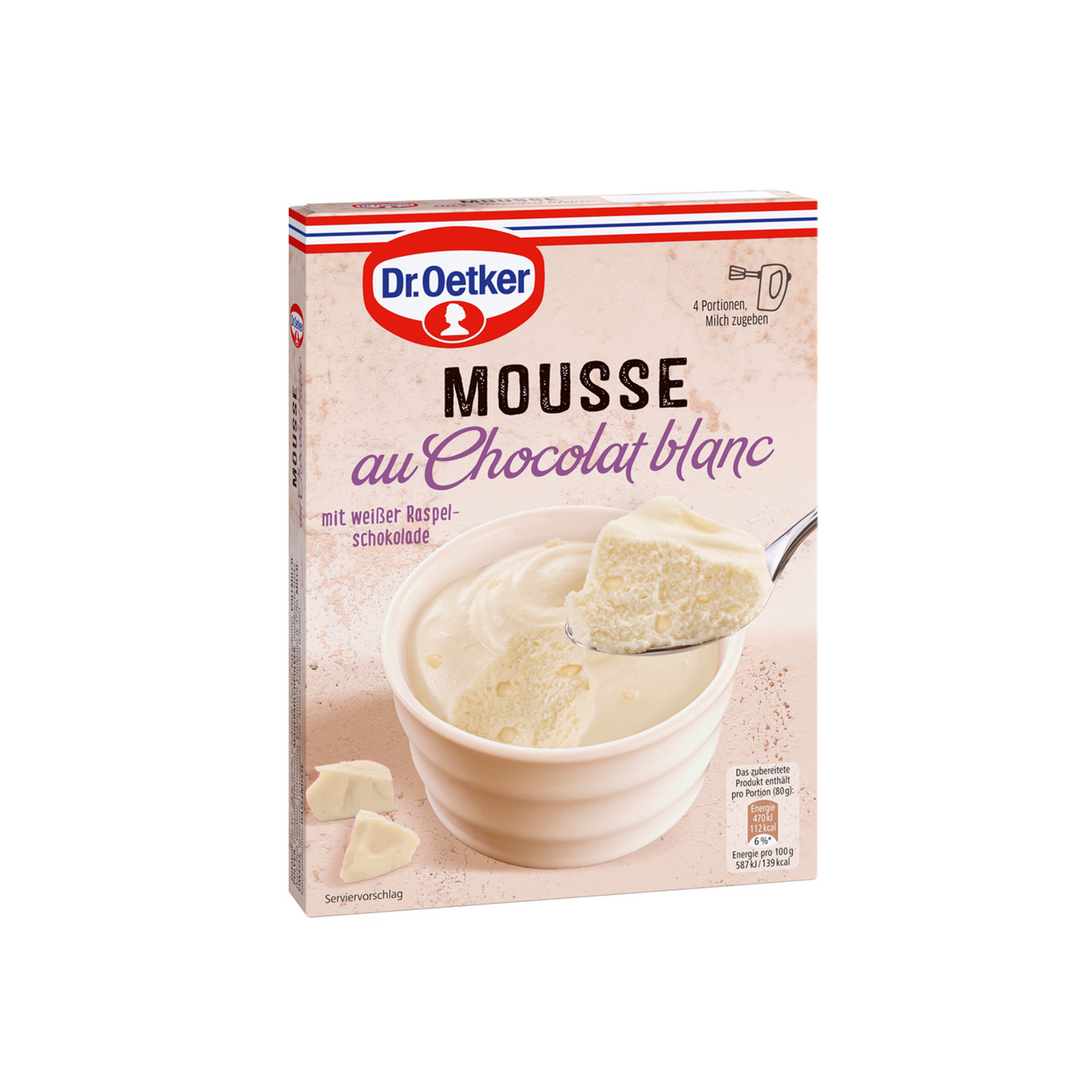 Dr.Oetker Mousse au Chocolat blanc für 250ml 75g