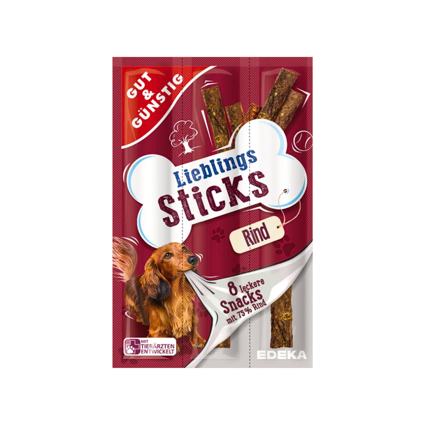 GUT&GÜNSTIG Lieblingssticks mit Rind 8x11g