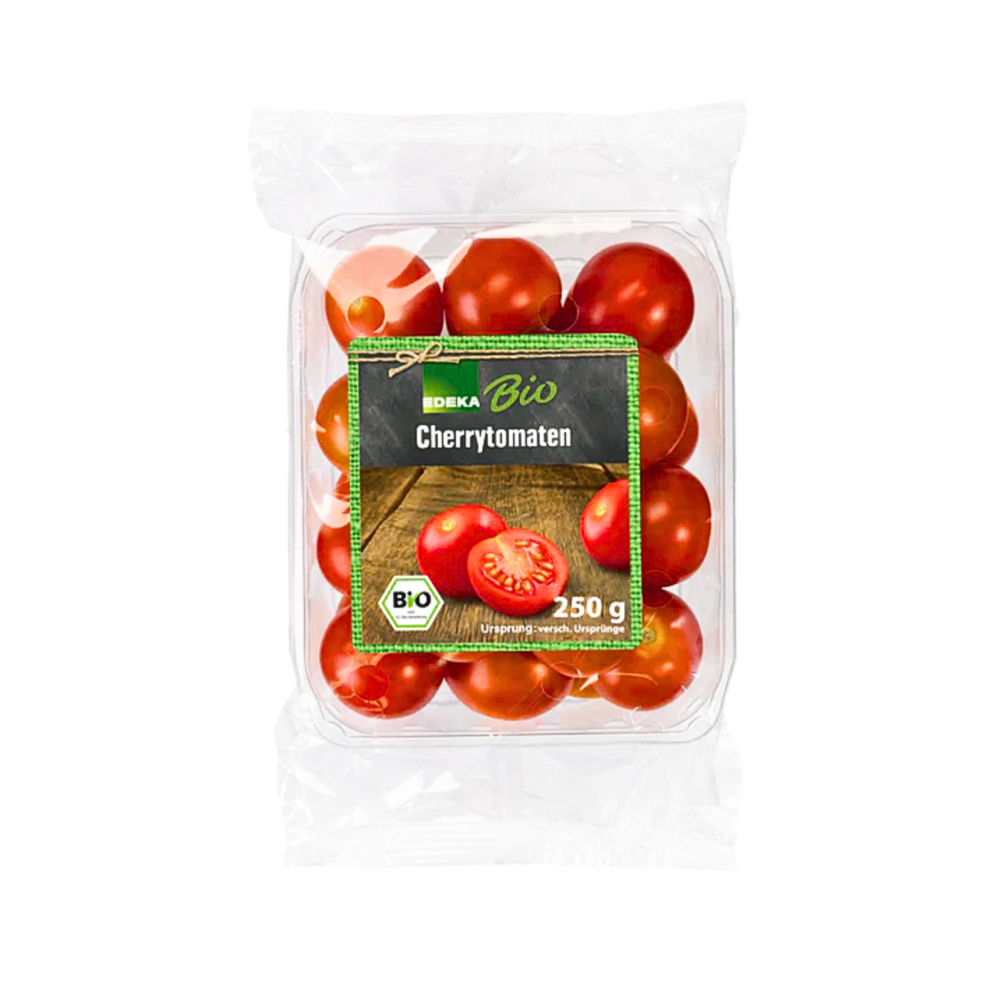 Bio EDEKA Cherrytomaten Spanien Klasse II 250g Kartonschale in Folie