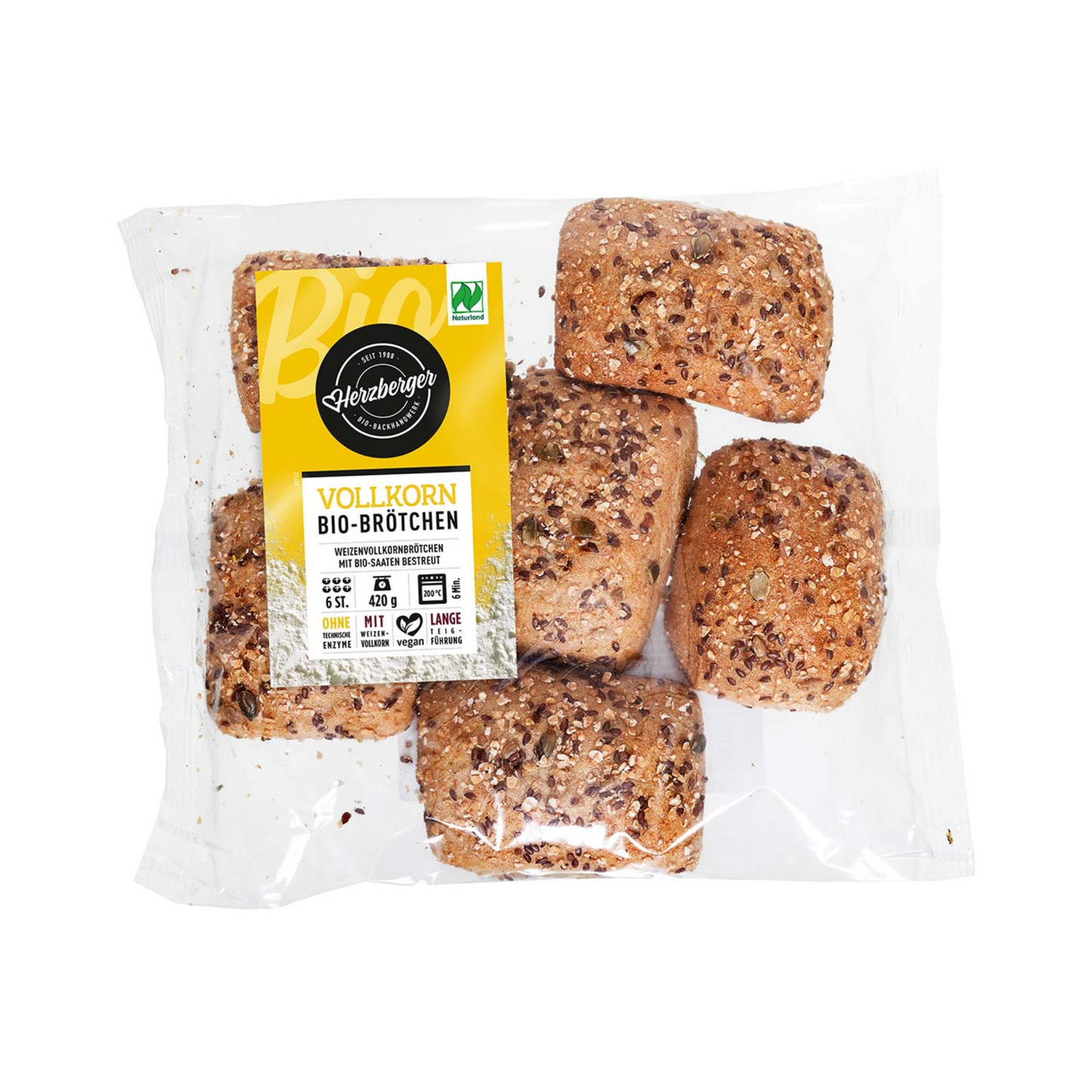 Bio Herzberger Vollkornbrötchen 6ST 420g