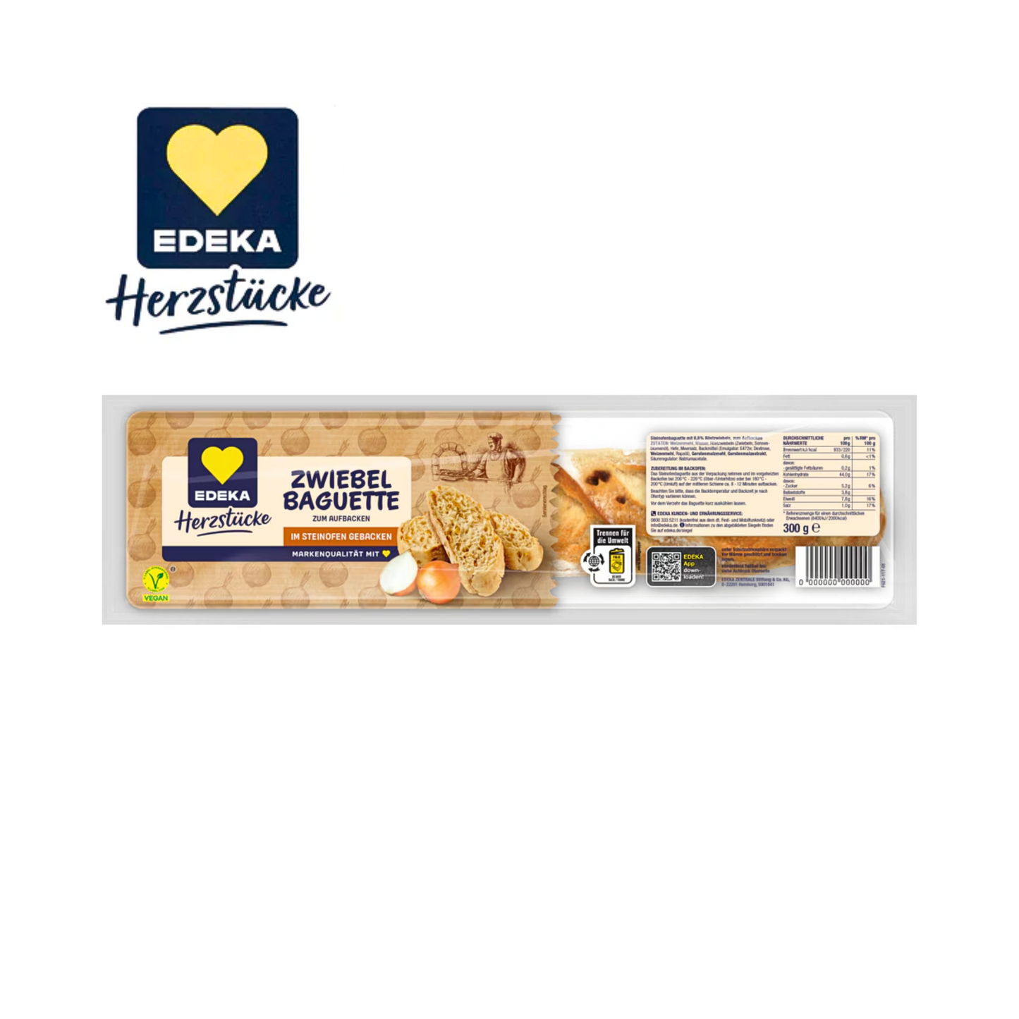 EDEKA Herzstücke Baguetterie Zwiebel 300g