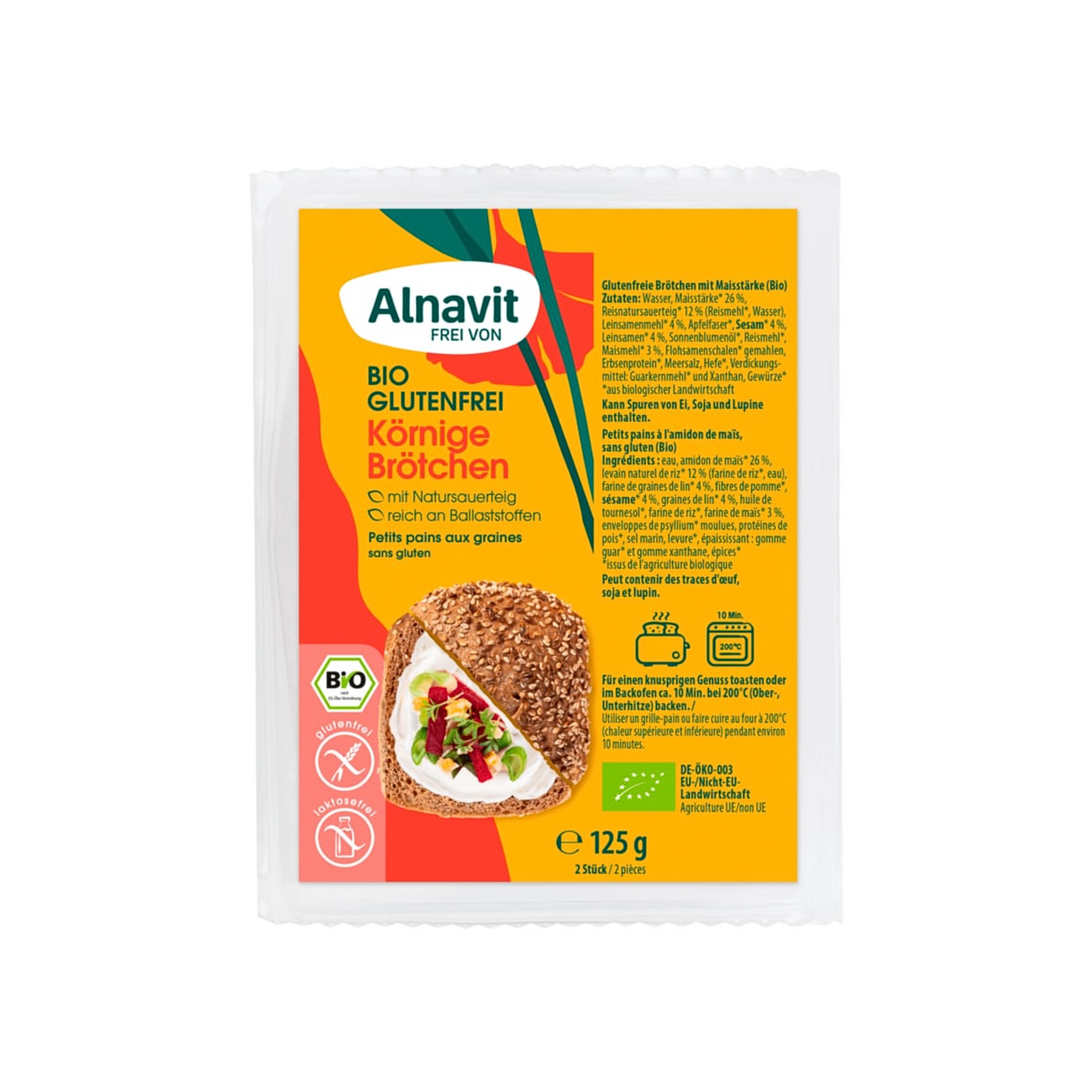 Bio Alnavit körnige Brötchen 125g