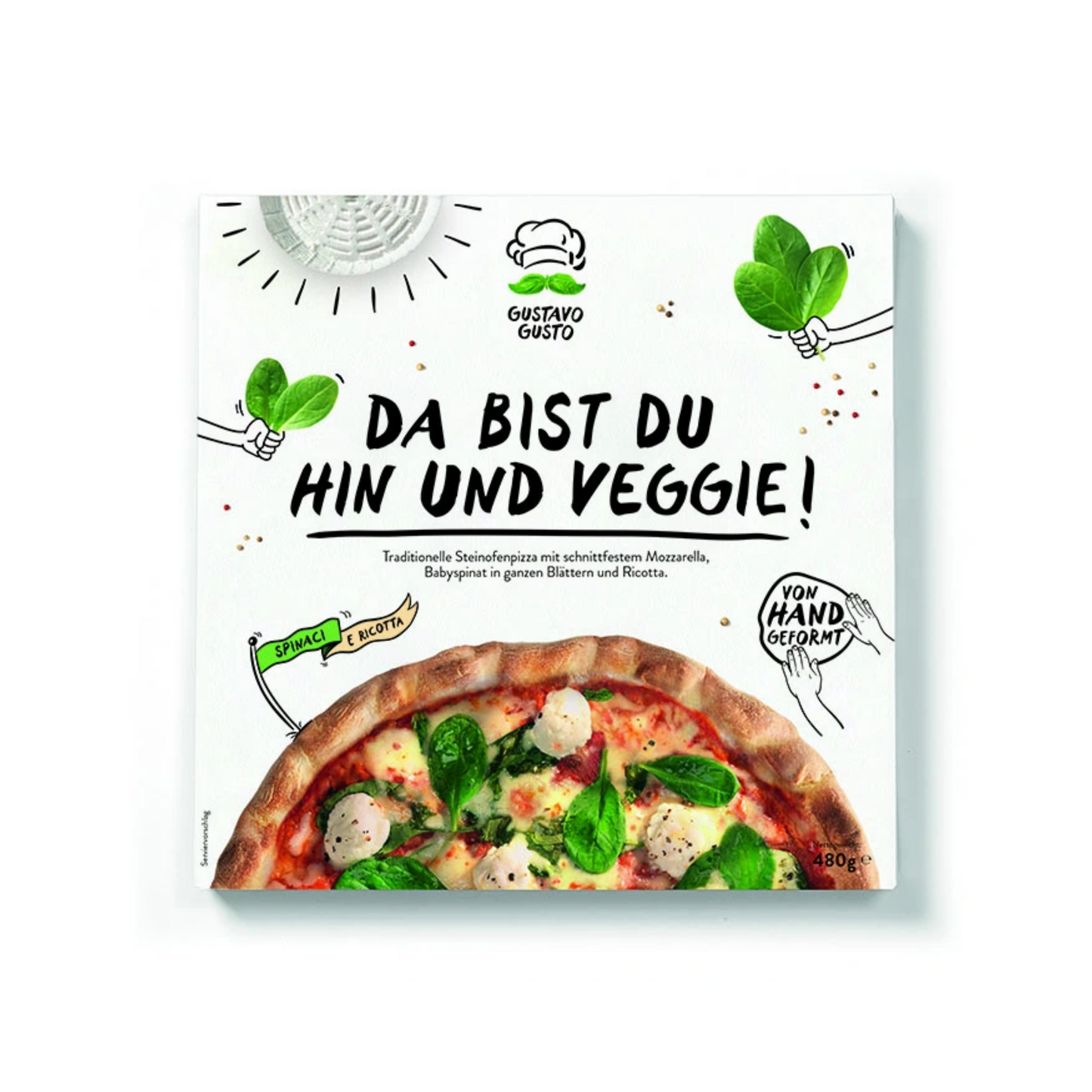 Gustavo Gusto Pizza Spinaci e Ricotta 480g