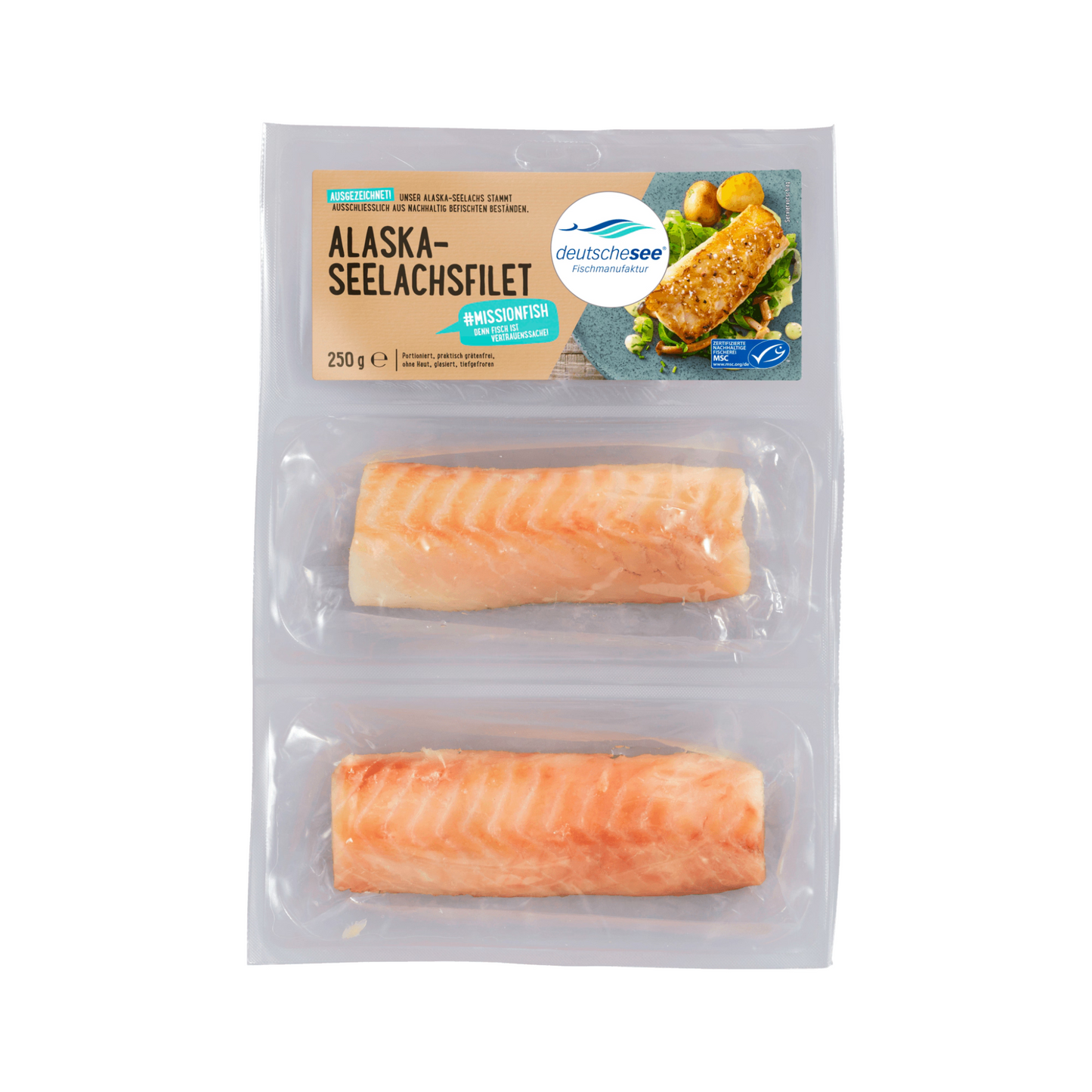 MSC Deutsche See Alaska-Seelachsfilet ohne Haut 250g