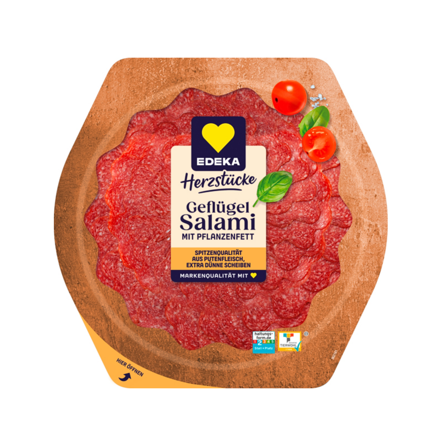 EDEKA Herzstücke Geflügelsalami 80g QS ITW