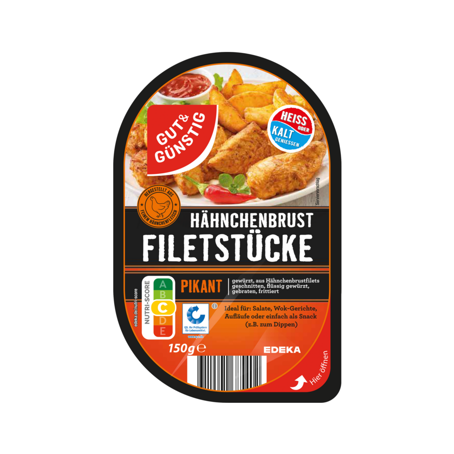 GUT&GÜNSTIG Hähnchenbrustfiletstücke pikant 150g QS ITW