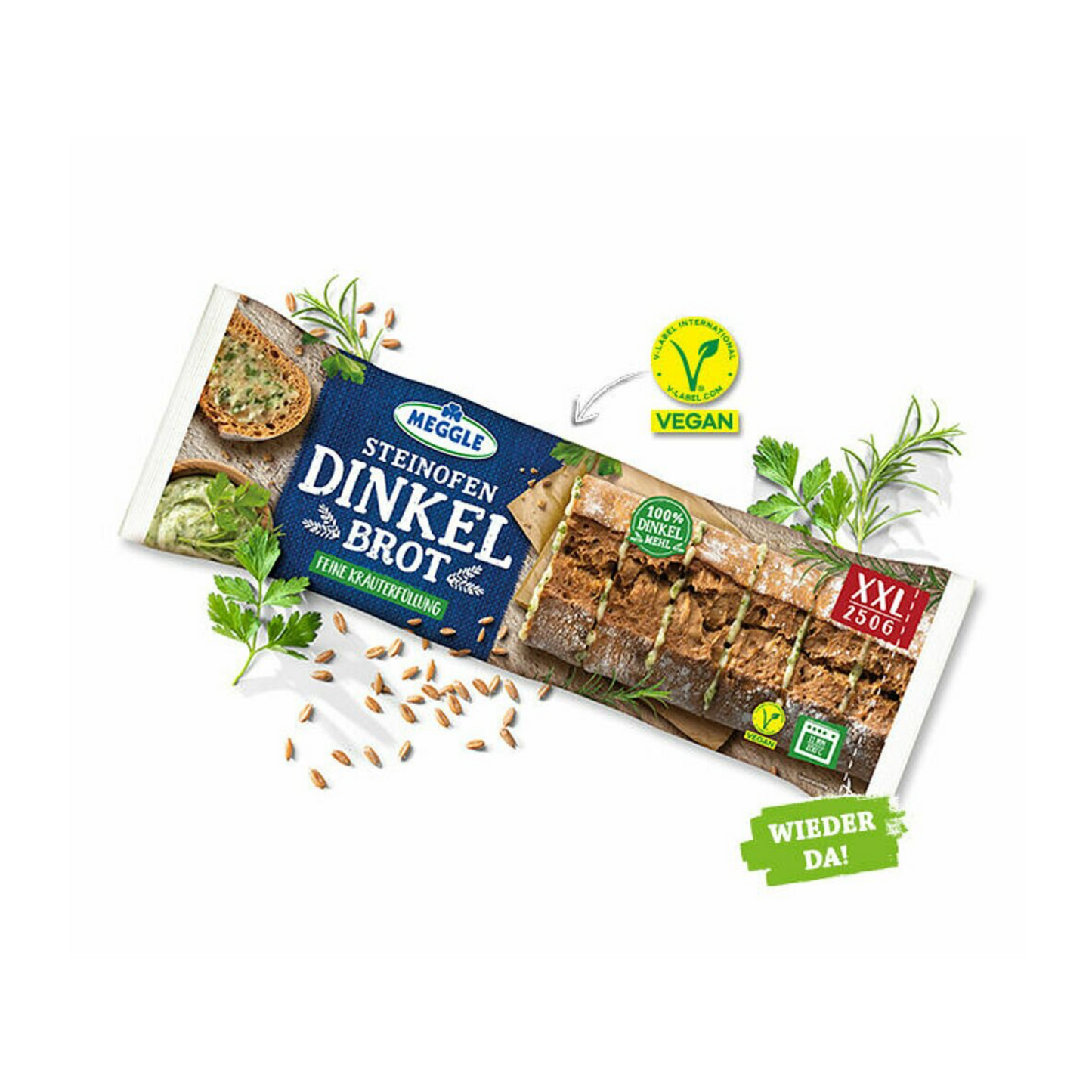 Meggle Steinofen-Dinkelbrot mit Kräutercreme Vegan 250g