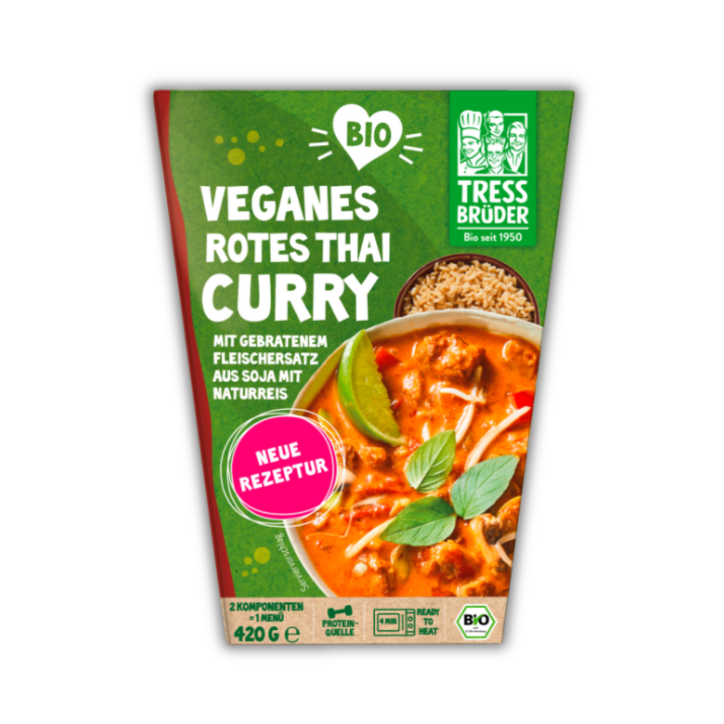 Bio Tressbrüder Veganes Rotes Thai Curry mit Naturreis 420g