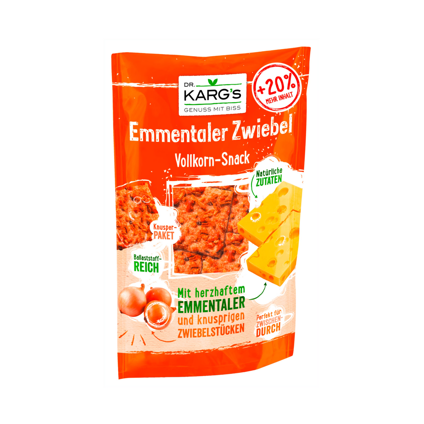 Dr.Karg Snack Emmentaler Zwiebel Vollkorn-Snack 110g