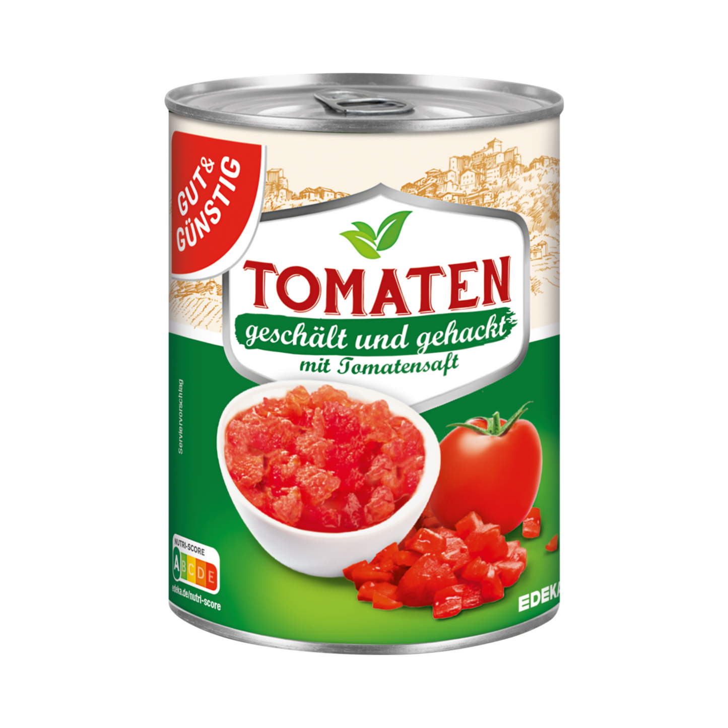 GUT&GÜNSTIG Tomaten geschält und gehackt mit Tomatensaft 400g