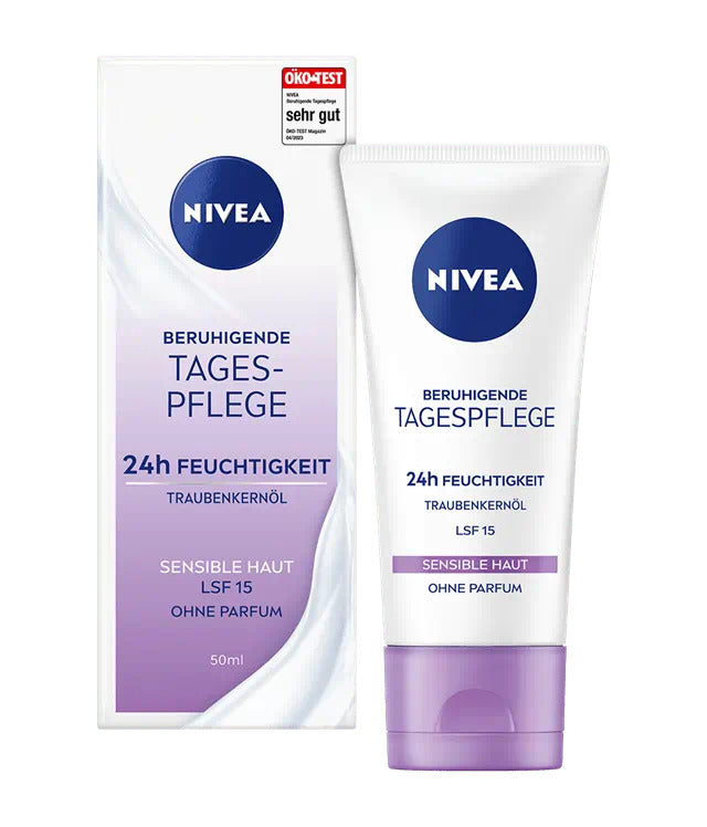 Nivea beruhigende Tagespflege 24h Feuchtigkeit sensible Haut LSF15 50ml