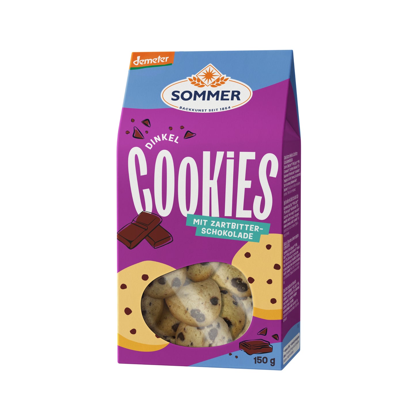 Demeter Sommer Dinkel Cookies mit Zartbitter-Schokolade 150g