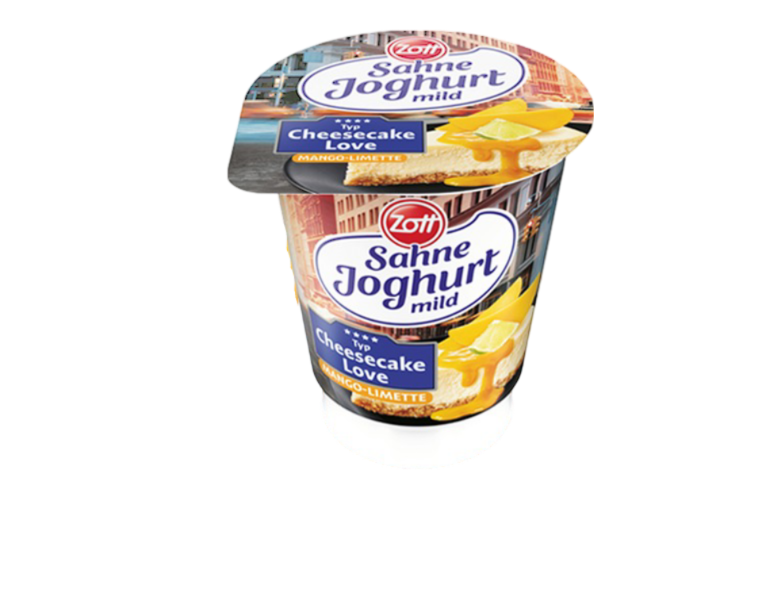 Zott Sahnejoghurt Cheesecake Love Mango Limette 140g