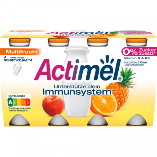 Actimel Multifrucht 0% ohne Zuckerzusatz 8x100g
