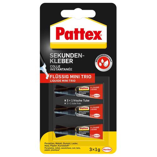 Pattex Sekundenkleber Mini Trio 3x1g
