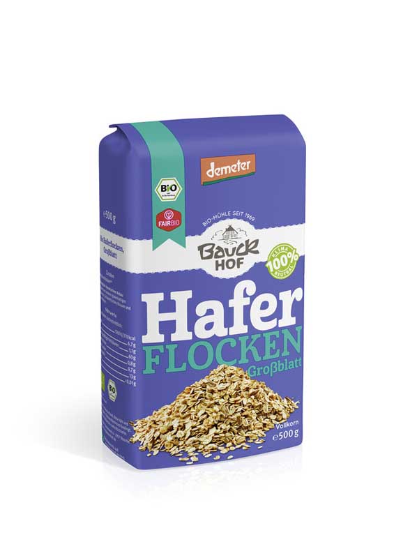 Demeter Bauck Mühle Haferflocken Großblatt 500g