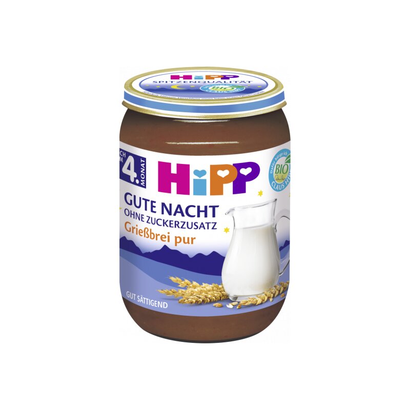 Bio Hipp Gute Nacht Brei Grießbrei pur ab 5.Monat 190g