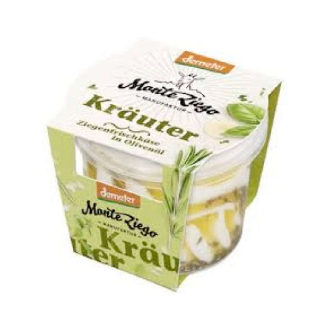 Demeter Monte Ziego Ziegenfrischkäse in Olivenöl&Kräuter 45% Vollfettstufe 115g
