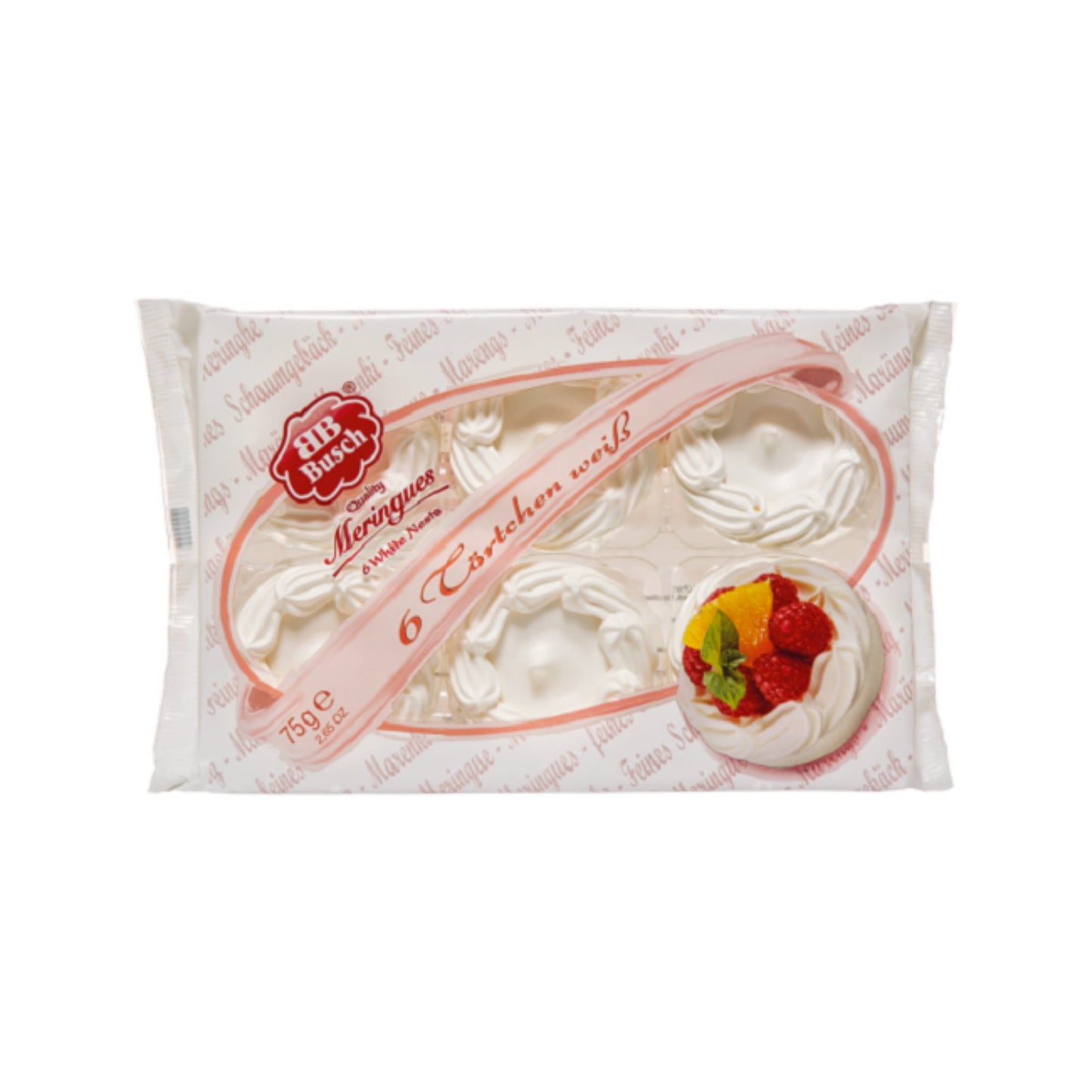 Busch Törtchen weiss Schaumgebäck 6ST 75g