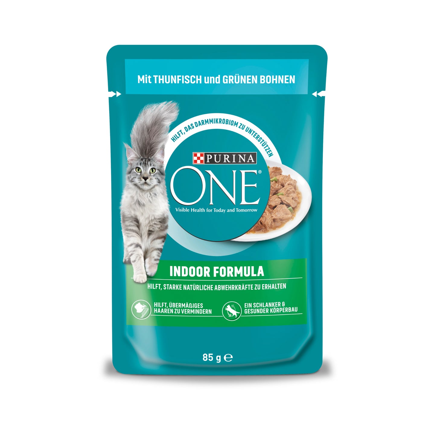 One Indoor Formula Gelee in Sauce Thunfisch&Grüne Bohnen Katzennassnahrung 85g