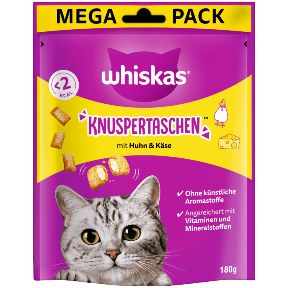 Whiskas Knuspertaschen mit Huhn und Käse 180g