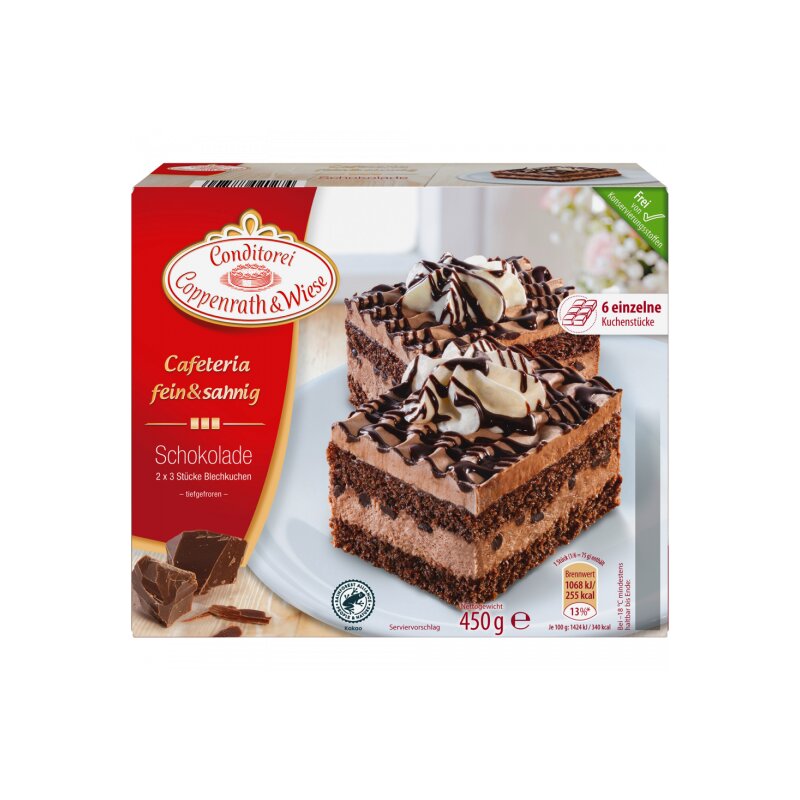 Coppenrath&Wiese Cafeteria fein&sahnig Schokoladen Blechkuchen 450g