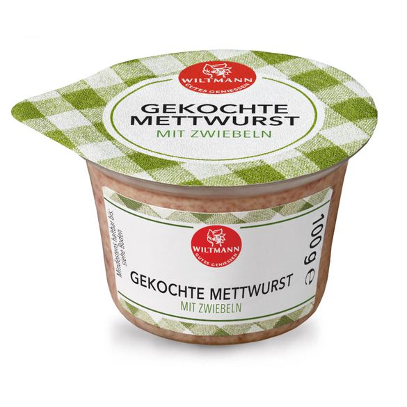 Wiltmann gekochte Mettwurst mit Zwiebeln 100g
