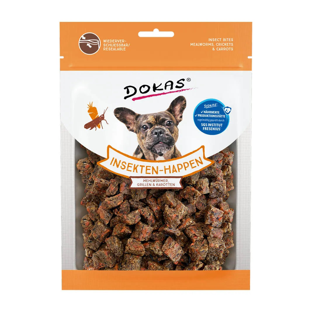 Dokas Insekten-Happen Mehlwürmer Grillen Karotte 100g