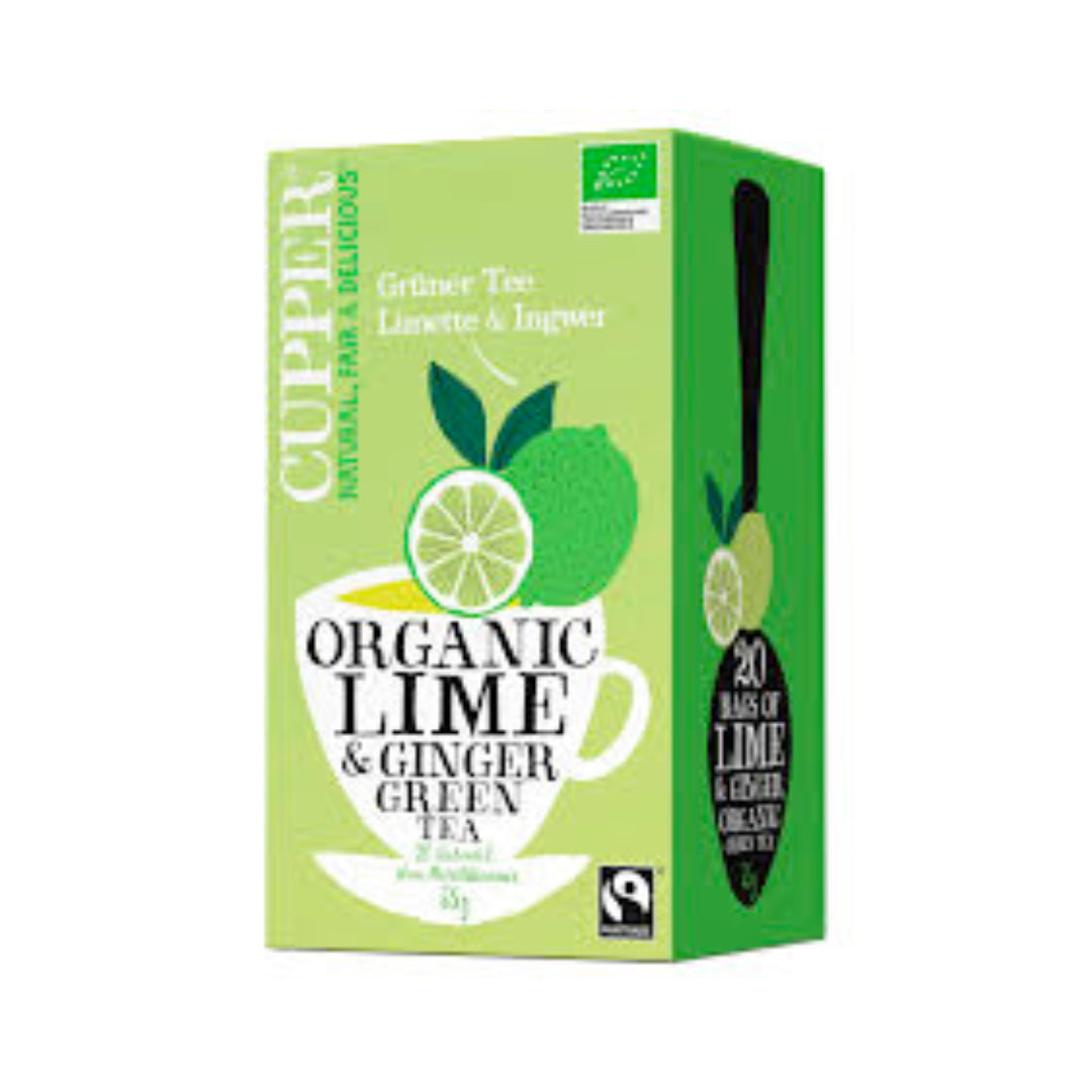 Bio Cupper Grüner Tee Limette Ingwer 20ST 35g