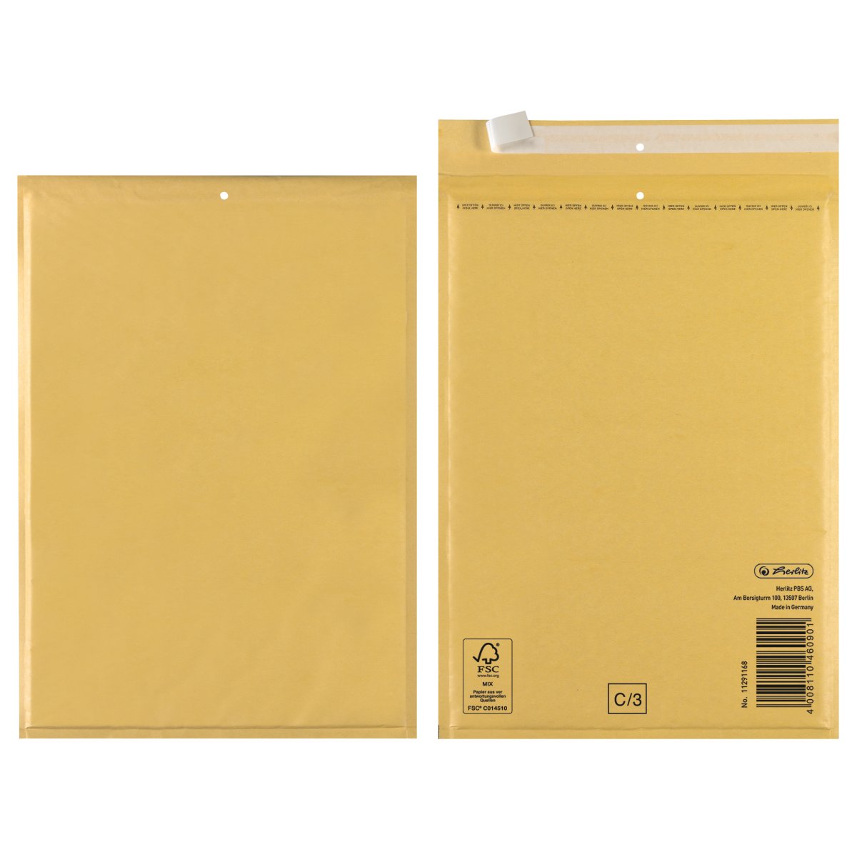 Herlitz Luftpolstertasche C haftklebend FSC-Mix braun 4ST