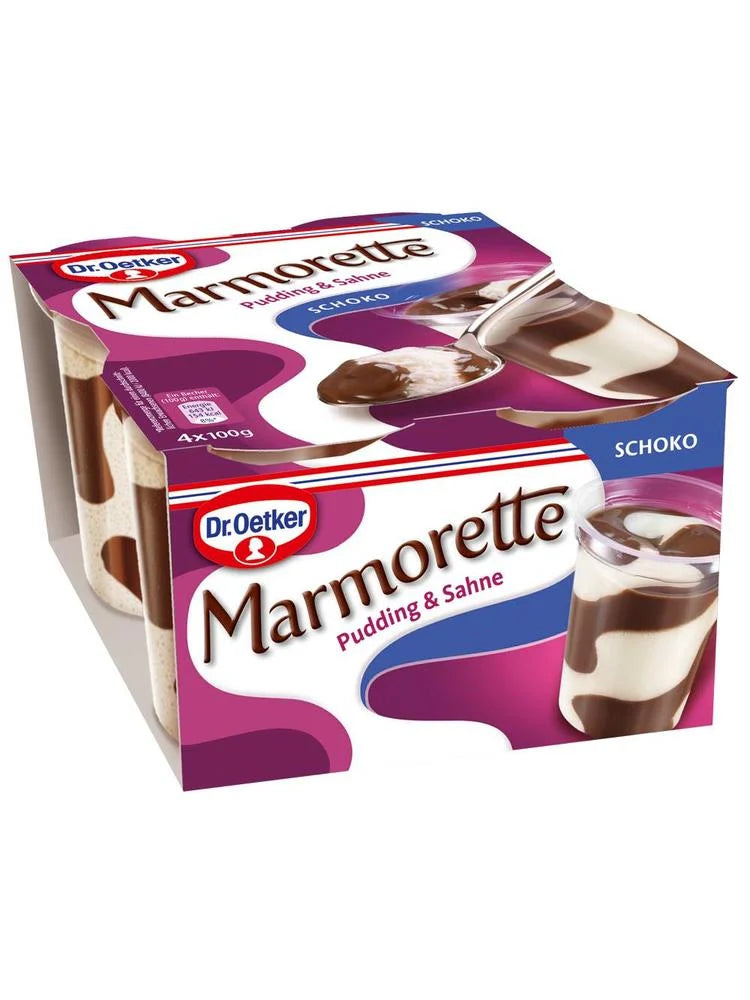 Dr.Oetker Marmorette Schokolade Sahne Pudding 4x100g