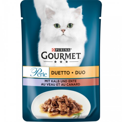 Gourmet Perle Kalb&Ente Katzennassnahrung 85g