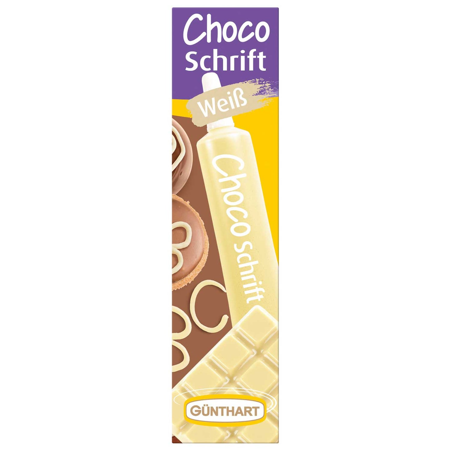 Günthart Choco-Schrift weiß 25g