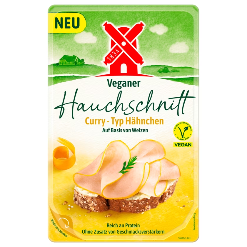 Rügenwalder Veganer Hauchgenuss Curry Typ Hähnchen 70g