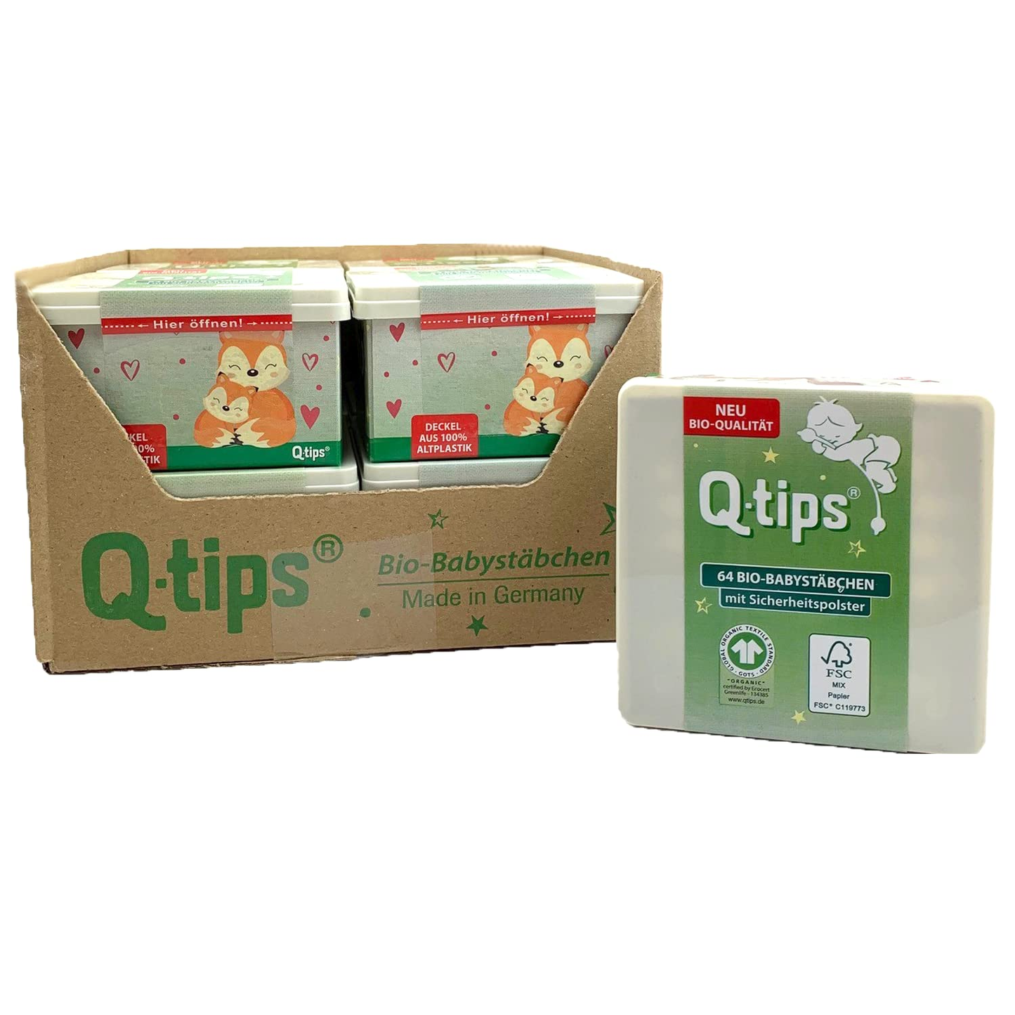 Q-Tips Baby-Wattestäbchen Bio 64ST