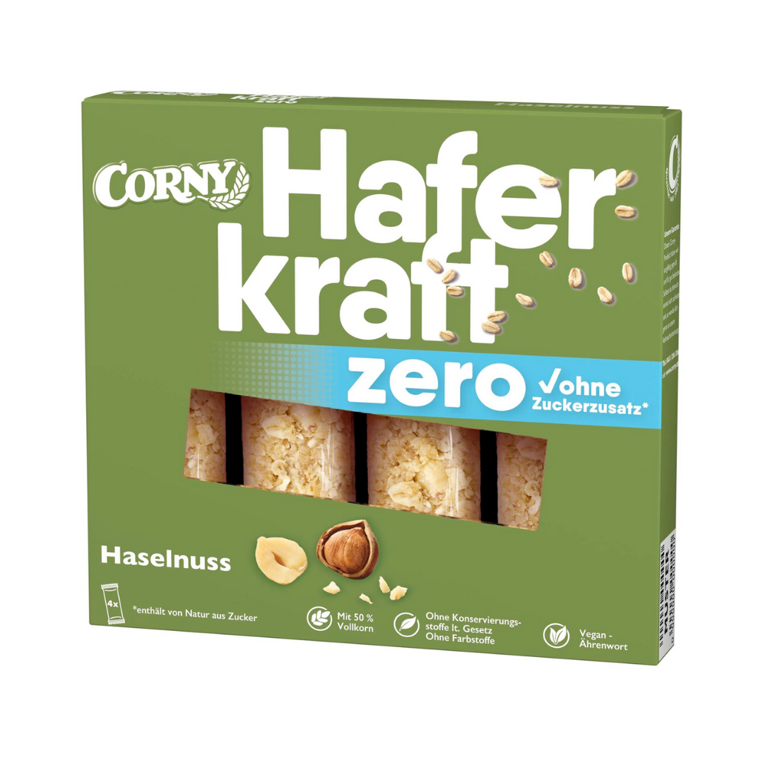 Corny Haferkraft Zero Haselnuss 4x35g