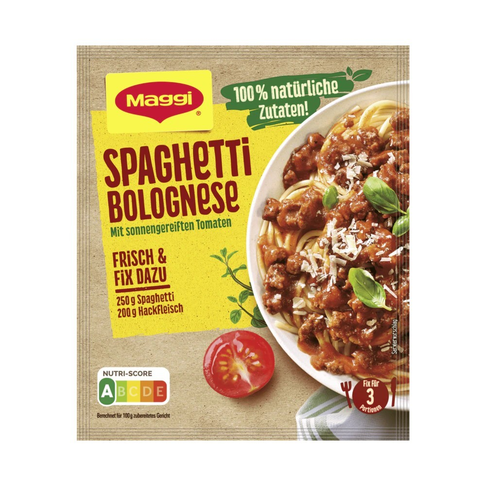 Maggi Fix Spaghetti Bolognese 100% natürliche Zutaten 36g